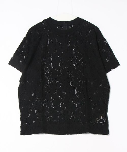 レースオーバーサイズT（Tシャツ/カットソー）｜Q（キュー）の
