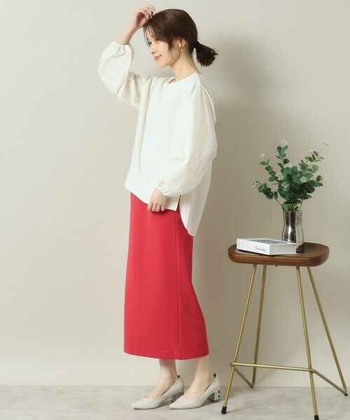 ITS'DEMO(イッツデモ)の「【洗濯機OK/吸水速乾/UVカット】カットジョーゼットスカート(スカート・レディース・ブラック/ナチュラル/レッド系・00)」の13枚目の写真