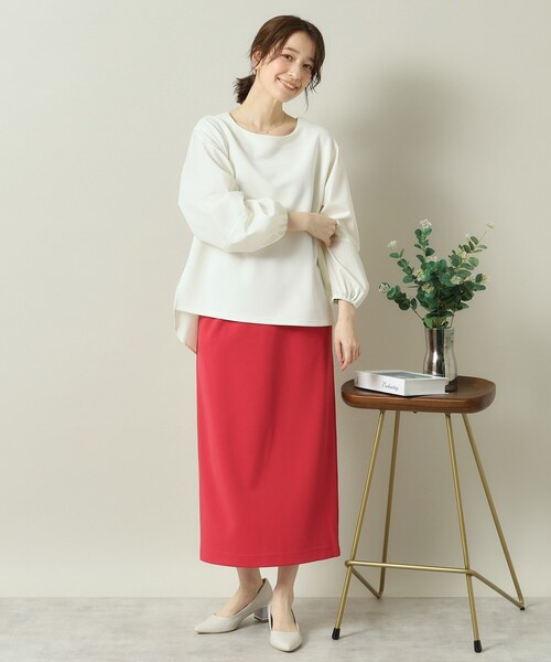 ITS'DEMO(イッツデモ)の「【洗濯機OK/吸水速乾/UVカット】カットジョーゼットスカート(スカート・レディース・ブラック/ナチュラル/レッド系・00)」の14枚目の写真