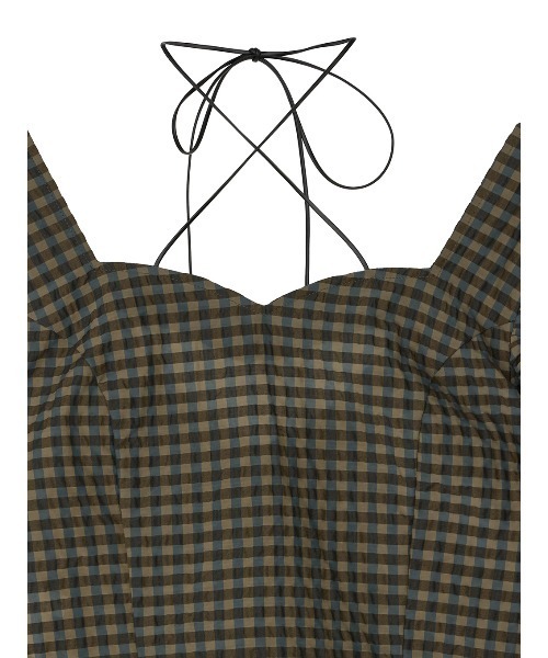 セール】CHECK PUFF SLEEVE TOP（シャツ/ブラウス）｜Ameri