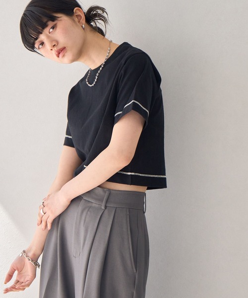 NOGLE(ノグル)の「【NOGLE/ノグル】無地/ステッチコンパクトTEE(Tシャツ/カットソー・レディース・チャコール/グレー系その他2/レッド/ライトグレー/ホワイト系その他/ホワイト/ブラウン系その他/グレー系その他/ブラック/ブラック系その他/ブラウン・FREE)」の5枚目の写真