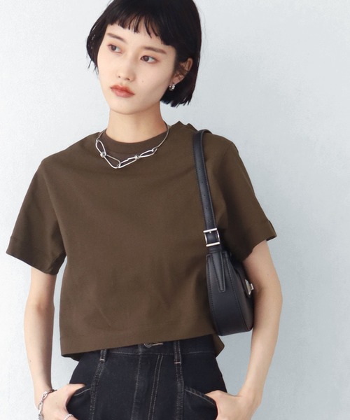 NOGLE(ノグル)の「【NOGLE/ノグル】無地/ステッチコンパクトTEE(Tシャツ/カットソー・レディース・チャコール/グレー系その他2/レッド/ライトグレー/ホワイト系その他/ホワイト/ブラウン系その他/グレー系その他/ブラック/ブラック系その他/ブラウン・FREE)」の9枚目の写真
