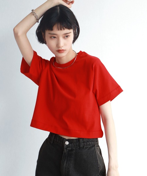NOGLE(ノグル)の「【NOGLE/ノグル】無地/ステッチコンパクトTEE(Tシャツ/カットソー・レディース・チャコール/グレー系その他2/レッド/ライトグレー/ホワイト系その他/ホワイト/ブラウン系その他/グレー系その他/ブラック/ブラック系その他/ブラウン・FREE)」の11枚目の写真