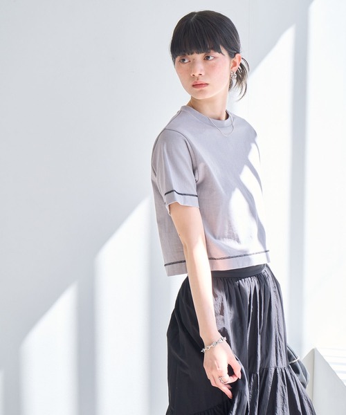 NOGLE(ノグル)の「【NOGLE/ノグル】無地/ステッチコンパクトTEE(Tシャツ/カットソー・レディース・チャコール/グレー系その他2/レッド/ライトグレー/ホワイト系その他/ホワイト/ブラウン系その他/グレー系その他/ブラック/ブラック系その他/ブラウン・FREE)」の18枚目の写真