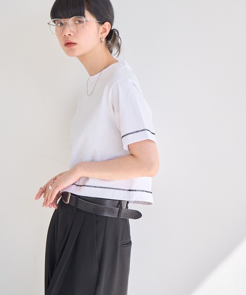 NOGLE(ノグル)の「【NOGLE/ノグル】無地/ステッチコンパクトTEE(Tシャツ/カットソー・レディース・チャコール/グレー系その他2/レッド/ライトグレー/ホワイト系その他/ホワイト/ブラウン系その他/グレー系その他/ブラック/ブラック系その他/ブラウン・FREE)」の14枚目の写真