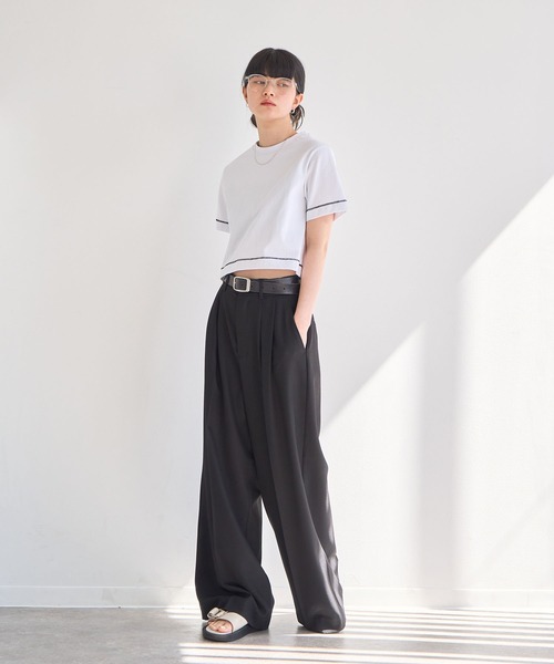 NOGLE(ノグル)の「【NOGLE/ノグル】無地/ステッチコンパクトTEE(Tシャツ/カットソー・レディース・チャコール/グレー系その他2/レッド/ライトグレー/ホワイト系その他/ホワイト/ブラウン系その他/グレー系その他/ブラック/ブラック系その他/ブラウン・FREE)」の13枚目の写真