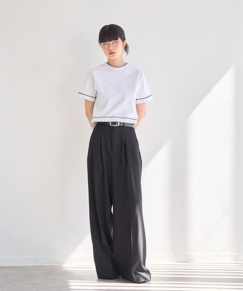 NOGLE(ノグル)の「【NOGLE/ノグル】無地/ステッチコンパクトTEE(Tシャツ/カットソー・レディース・チャコール/グレー系その他2/レッド/ライトグレー/ホワイト系その他/ホワイト/ブラウン系その他/グレー系その他/ブラック/ブラック系その他/ブラウン・FREE)」の17枚目の写真