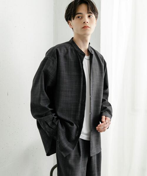 SENSE OF PLACE by URBAN RESEARCH(センスオブプレイスバイアーバンリサーチ)の「『ユニセックス』『接触冷感/吸水速乾/イージーケア』リネンライクバンドカラーロングスリーブシャツ(シャツ/ブラウス・メンズ・ブラウン/ブラック/ライトベージュ・MEDIUM/LARGE)」の7枚目の写真