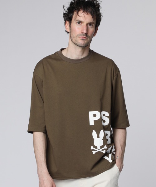 Psycho Bunny（サイコバニー）の「[WEB限定]サイドロゴ ビッグシルエット Tシャツ（Tシャツ/カットソー・メンズ・ブラック/ブルーグレー/ホワイト/カーキブラウン・SMALL/MEDIUM/LARGE/X-LARGE）」の20枚目の写真