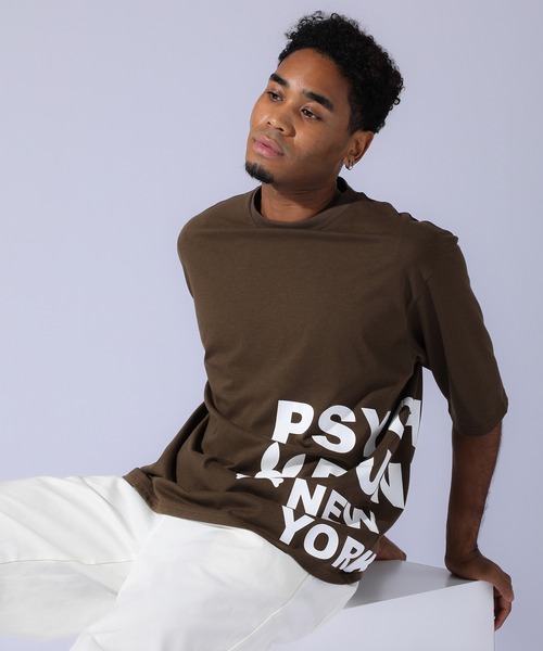 Psycho Bunny（サイコバニー）の「[WEB限定]サイドロゴ ビッグシルエット Tシャツ（Tシャツ/カットソー・メンズ・ブラック/ブルーグレー/ホワイト/カーキブラウン・SMALL/MEDIUM/LARGE/X-LARGE）」の18枚目の写真