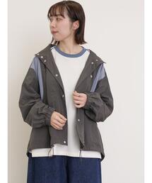 Samansa Mos2 | 【撥水加工】切替2WAY配色パーカー(ブルゾン)