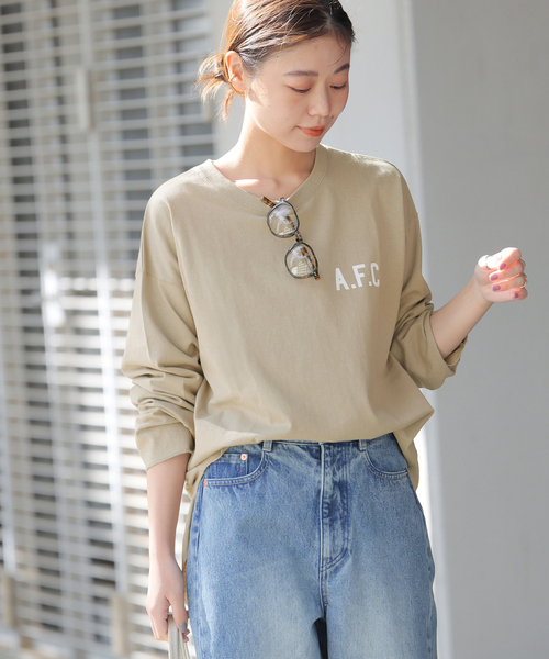 JOURNAL STANDARD relume(ジャーナルスタンダード レリューム)の「《追加》バックロゴフットボールTEE(Tシャツ/カットソー・レディース・イエロー/ホワイト/グレー・FREE)」の1枚目の写真