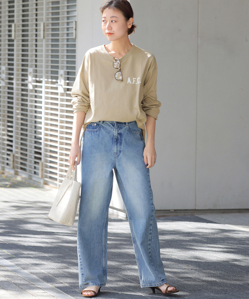 JOURNAL STANDARD relume(ジャーナルスタンダード レリューム)の「《追加》バックロゴフットボールTEE(Tシャツ/カットソー・レディース・イエロー/ホワイト/グレー・FREE)」の4枚目の写真