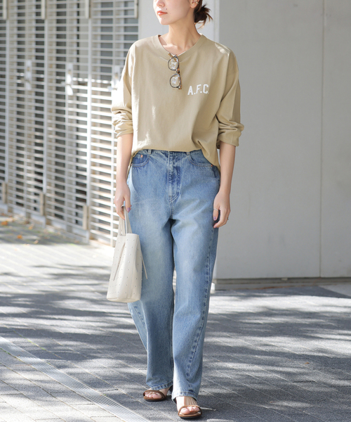 JOURNAL STANDARD relume(ジャーナルスタンダード レリューム)の「《追加》バックロゴフットボールTEE(Tシャツ/カットソー・レディース・イエロー/ホワイト/グレー・FREE)」の5枚目の写真