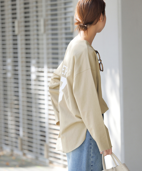 JOURNAL STANDARD relume(ジャーナルスタンダード レリューム)の「《追加》バックロゴフットボールTEE(Tシャツ/カットソー・レディース・イエロー/ホワイト/グレー・FREE)」の9枚目の写真