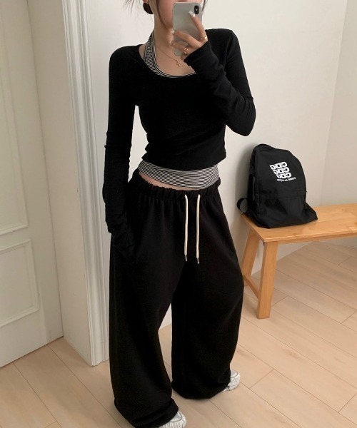 BEIDELLI（ベイデリー）の「[BELLIDE MADE] 2WAYワイドトレーニングパンツ（スウェットパンツ・レディース・グレー/ブラック/ホワイト/レッド/ライトグレー・FREE）」の22枚目の写真