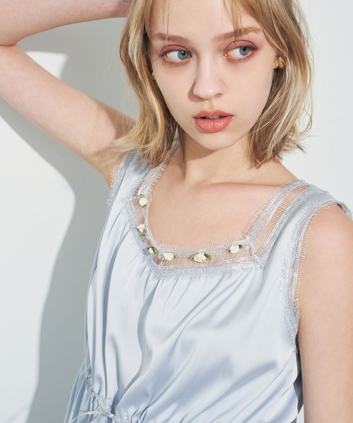 DEICY（デイシー）の「ミニローズセットアップ（ワンピース・レディース・ライトブルー/アイボリー・0/1）」の7枚目の写真