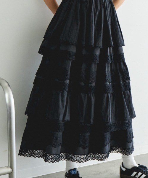 Multi Fabric Docking Lace Dress/マルチドッキングレース