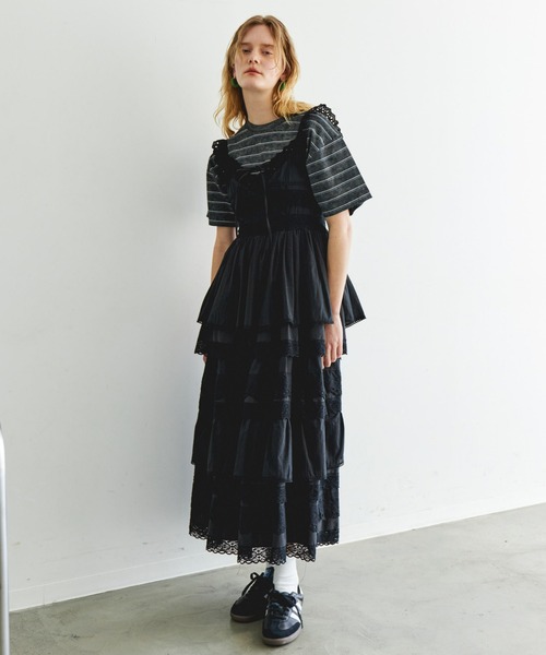 Multi Fabric Docking Lace Dress/マルチドッキングレース