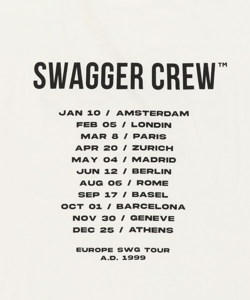 SWAGGER（スワッガー）の「【SWAGGER CREW/スワッガークルー】ストリートTシャツ/ツアーTシャツデザイン（Tシャツ/カットソー・メンズ・ホワイト/ブラック/カーキ/ブラック系その他・ONESIZE）」の5枚目の写真