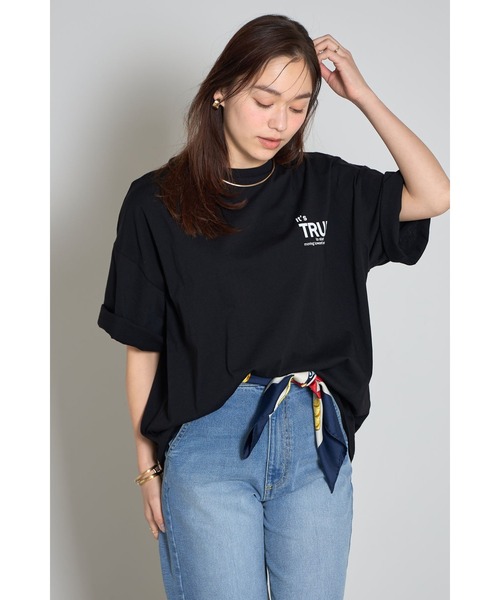 &. NOSTALGIA(アンドドットノスタルジア)の「天竺ロゴTシャツ(Tシャツ/カットソー・レディース・ブラック/オフホワイト・M)」の3枚目の写真