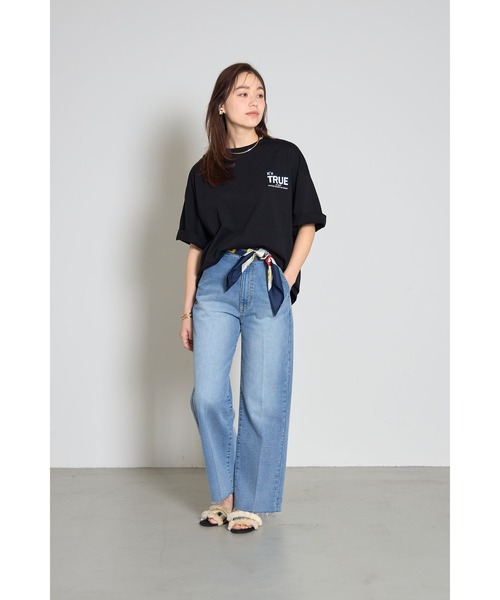 &. NOSTALGIA(アンドドットノスタルジア)の「天竺ロゴTシャツ(Tシャツ/カットソー・レディース・ブラック/オフホワイト・M)」の5枚目の写真