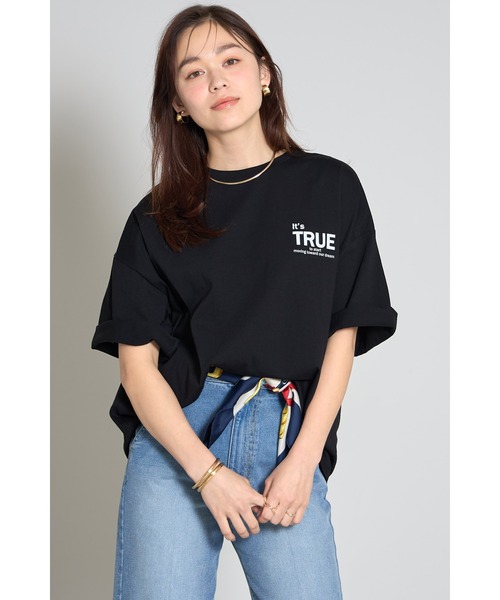 &. NOSTALGIA(アンドドットノスタルジア)の「天竺ロゴTシャツ(Tシャツ/カットソー・レディース・ブラック/オフホワイト・M)」の7枚目の写真