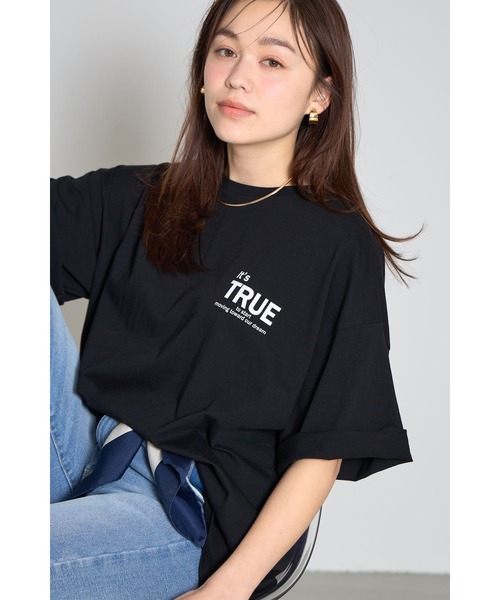&. NOSTALGIA(アンドドットノスタルジア)の「天竺ロゴTシャツ(Tシャツ/カットソー・レディース・ブラック/オフホワイト・M)」の9枚目の写真
