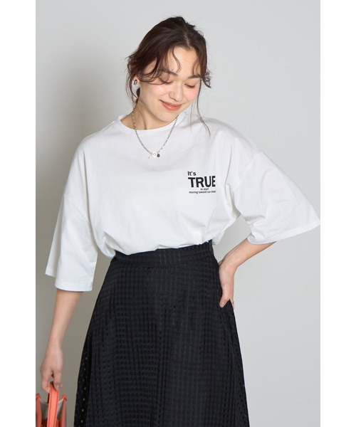 &. NOSTALGIA(アンドドットノスタルジア)の「天竺ロゴTシャツ(Tシャツ/カットソー・レディース・ブラック/オフホワイト・M)」の13枚目の写真