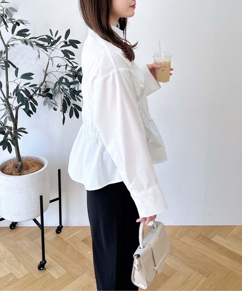 INGNI（イング）の「シャーリングビスチェシャツ（シャツ/ブラウス・レディース・サックスブルー/オフホワイト/ブルー系1・M）」の14枚目の写真