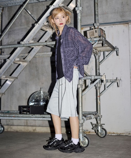 MSG(エムエスジー)の「パイピングオーバーサイズスウェット ショーツ ハーフパンツ【UNISEX】(スウェットパンツ・メンズ・ピンク/ブラック系/ブラック/ワイン/アッシュ/レオパード/リアルツリーカモ・S/M/L/XL)」の17枚目の写真