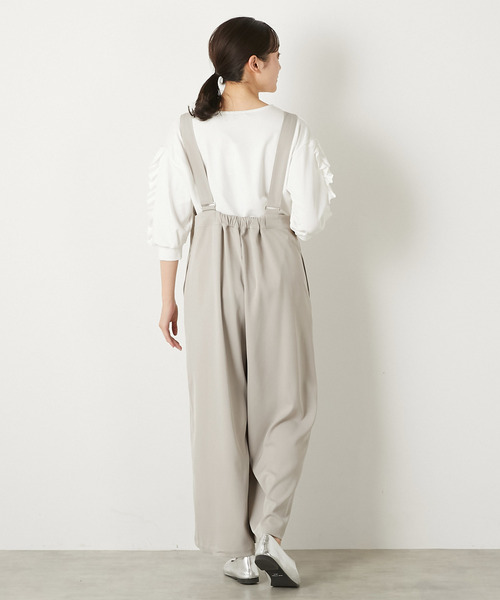 MELROSE claire(メルローズ クレール)の「【エステルストレッチジョーゼットサロペット】(サロペット/オーバーオール・レディース・ブラック/グレイッシュベージュ・FREE)」の16枚目の写真