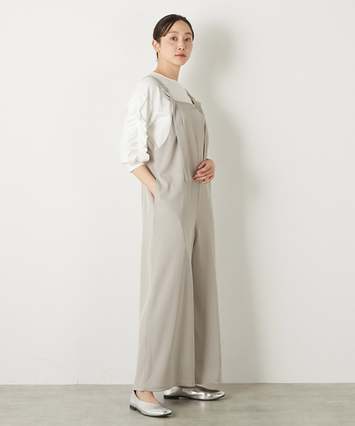 MELROSE claire(メルローズ クレール)の「【エステルストレッチジョーゼットサロペット】(サロペット/オーバーオール・レディース・ブラック/グレイッシュベージュ・FREE)」の17枚目の写真