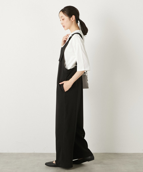 MELROSE claire(メルローズ クレール)の「【エステルストレッチジョーゼットサロペット】(サロペット/オーバーオール・レディース・ブラック/グレイッシュベージュ・FREE)」の12枚目の写真