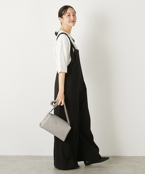 MELROSE claire(メルローズ クレール)の「【エステルストレッチジョーゼットサロペット】(サロペット/オーバーオール・レディース・ブラック/グレイッシュベージュ・FREE)」の14枚目の写真