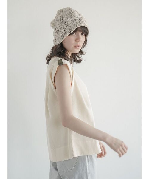 FIKA.(フィーカ)の「2way sleeve waffle cotton tee(Tシャツ/カットソー・レディース・ブラック/ホワイト・FREE)」の4枚目の写真