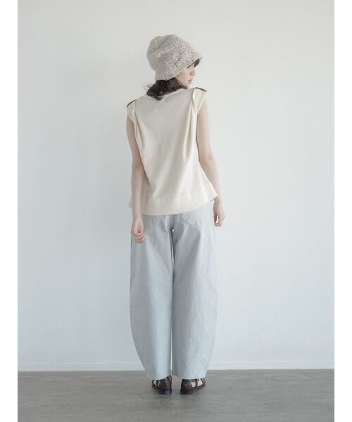FIKA.(フィーカ)の「2way sleeve waffle cotton tee(Tシャツ/カットソー・レディース・ブラック/ホワイト・FREE)」の7枚目の写真