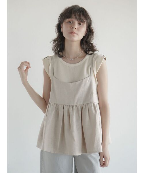 FIKA.(フィーカ)の「2way sleeve waffle cotton tee(Tシャツ/カットソー・レディース・ブラック/ホワイト・FREE)」の8枚目の写真