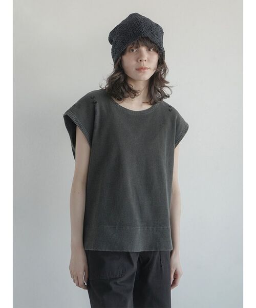 FIKA.(フィーカ)の「2way sleeve waffle cotton tee(Tシャツ/カットソー・レディース・ブラック/ホワイト・FREE)」の11枚目の写真