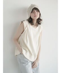 2way sleeve waffle cotton tee