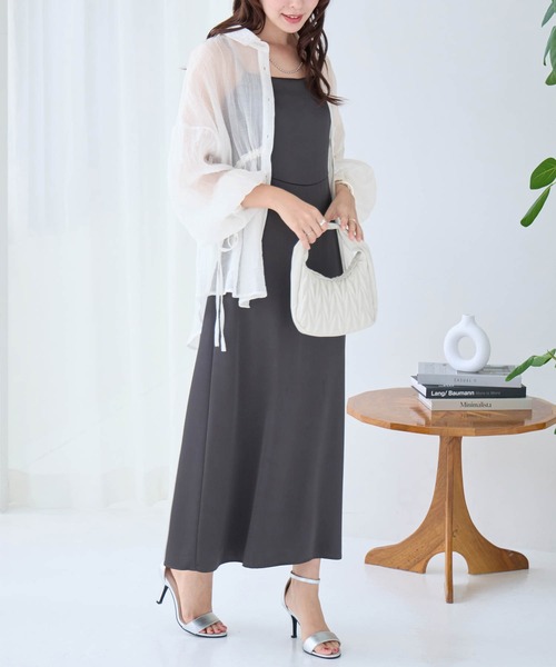alotta(アロッタ)の「シャーリングリボンシアーシャツ(シャツ/ブラウス・レディース・ホワイト/ミント/ブラック・M/L/LL)」の21枚目の写真
