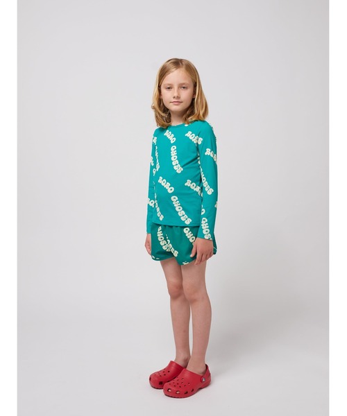 BOBO CHOSES(ボボショーズ)の「Wavy Bobo Choses all over swim T-shirt(水着・キッズ・グリーン・2-3YEAR/4-5YEAR/6-7YEAR/8-9y)」の5枚目の写真