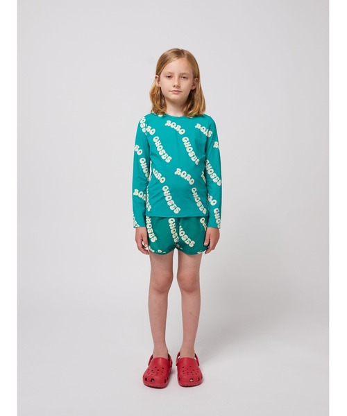 BOBO CHOSES(ボボショーズ)の「Wavy Bobo Choses all over swim T-shirt(水着・キッズ・グリーン・2-3YEAR/4-5YEAR/6-7YEAR/8-9y)」の3枚目の写真