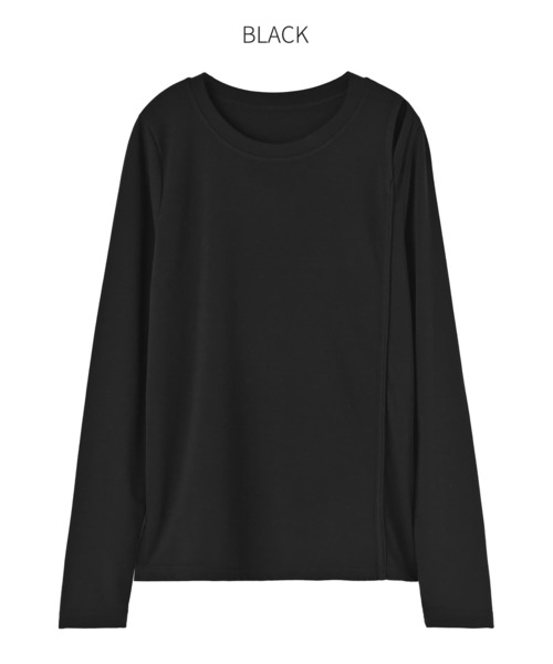STYLE DELI（スタイルデリ）の「薄手で柔らかい片側肩あきカットソートップス（Tシャツ/カットソー・レディース・ホワイト/ブラック・FREE）」の17枚目の写真