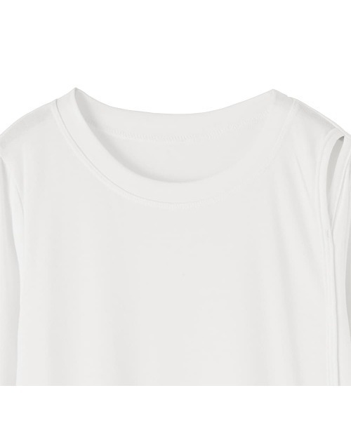 STYLE DELI（スタイルデリ）の「薄手で柔らかい片側肩あきカットソートップス（Tシャツ/カットソー・レディース・ホワイト/ブラック・FREE）」の21枚目の写真