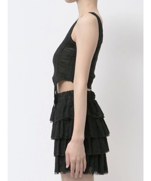 GYDA(ジェイダ)の「Mix material コルセットデザイントップス(タンクトップ・レディース・オフホワイト/ブラック/その他1・FREE)」の10枚目の写真