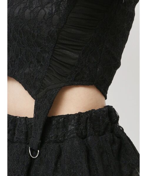 GYDA(ジェイダ)の「Mix material コルセットデザイントップス(タンクトップ・レディース・オフホワイト/ブラック/その他1・FREE)」の6枚目の写真