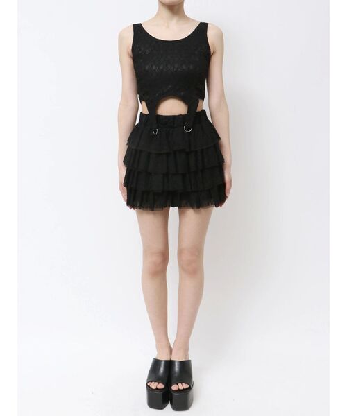 GYDA(ジェイダ)の「Mix material コルセットデザイントップス(タンクトップ・レディース・オフホワイト/ブラック/その他1・FREE)」の22枚目の写真