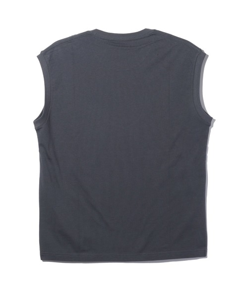 NUMBER (N)INE（ナンバーナイン）の「【NUMBER(N)INE/ナンバーナイン】BASIC HEM PRINTED SLEEVELESS SHIRT / ベーシック ワンポイント ロゴプリント ノースリーブ クルーネックシャツ（Tシャツ/カットソー・メンズ・ブラック/ホワイト/チャコールグレー・M/L/XL）」の4枚目の写真