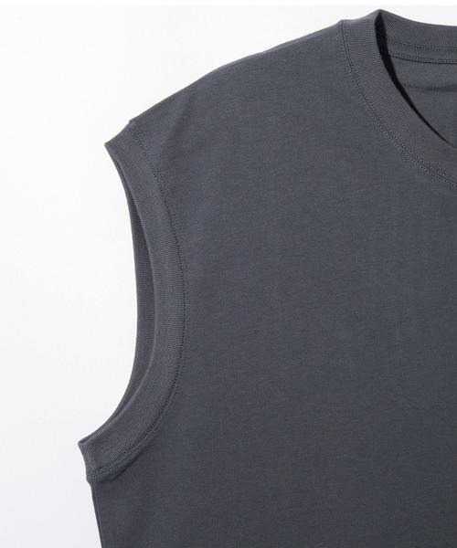 NUMBER (N)INE（ナンバーナイン）の「【NUMBER(N)INE/ナンバーナイン】BASIC HEM PRINTED SLEEVELESS SHIRT / ベーシック ワンポイント ロゴプリント ノースリーブ クルーネックシャツ（Tシャツ/カットソー・メンズ・ブラック/ホワイト/チャコールグレー・M/L/XL）」の6枚目の写真